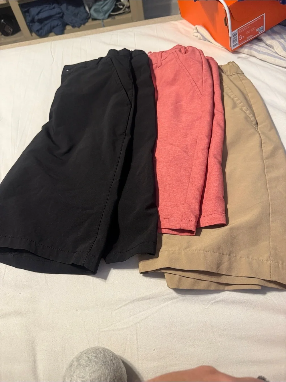 The Children's Place Black, Coral, Khaki Kids Shorts Trio